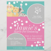 Fun Pet Services Grooming Dog Bubbles Flyer (Voorkant)