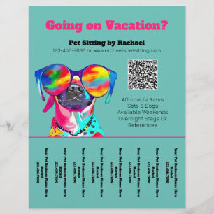 Fun Pet Sitter Hond Walker Business Tear Sheet Flyer