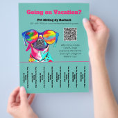 Fun Pet Sitter Hond Walker Business Tear Sheet Flyer (Hand)