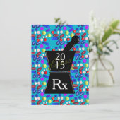 Fun Pharm-D Graduation Invitations 2015 Blue Kaart (Staand voorkant)