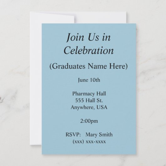 Fun Pharm-D Graduation Invitations 2015 Blue Kaart (Achterkant)