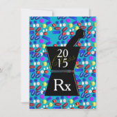 Fun Pharm-D Graduation Invitations 2015 Blue Kaart (Voorkant)