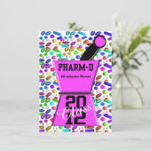 Fun Pharm-D Graduation Invitations Kaart (Staand voorkant)