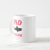 Fun PhD Shark Red Coffee Mok (Voorkant links)