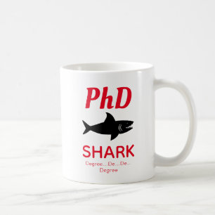 Fun PhD Shark Red Coffee Mok