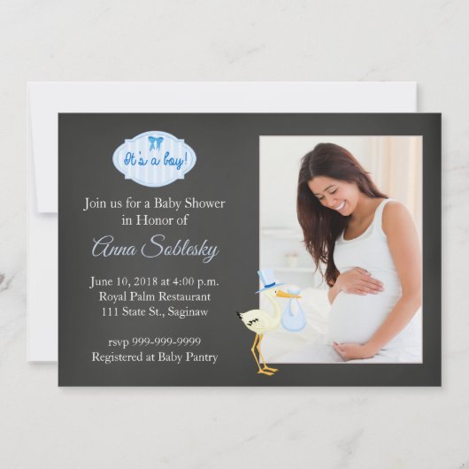Fun Photo Baby shower Invitation Kaart (Voorkant)