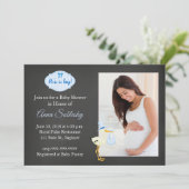 Fun Photo Baby shower Invitation Kaart (Staand voorkant)