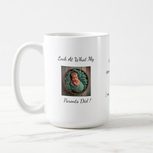 Fun Photo Birth Announcement  Personalized Mug Koffiemok (Links)