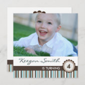 Fun Photo Birthday Party Invitation Kaart (Voorkant / Achterkant)