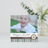 Fun Photo Birthday Party Invitation Kaart (Staand voorkant)