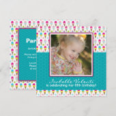 Fun Photo Birthday Party Invitation Kaart (Voorkant / Achterkant)