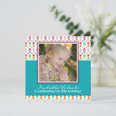 Fun Photo Birthday Party Invitation Kaart (Staand voorkant)