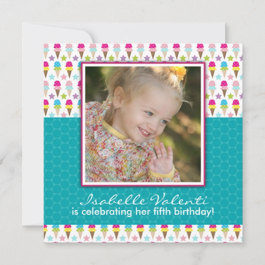 Fun Photo Birthday Party Invitation Kaart (Voorkant)