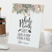 Fun Photo Booth Bohemian Floral Wedding Custom Reclamebord Met Voetstuk (Insitu)