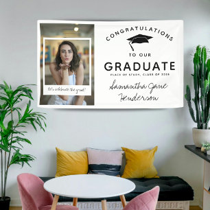 Fun Photo Collage Afstuderen Gefeliciteerd Spandoek