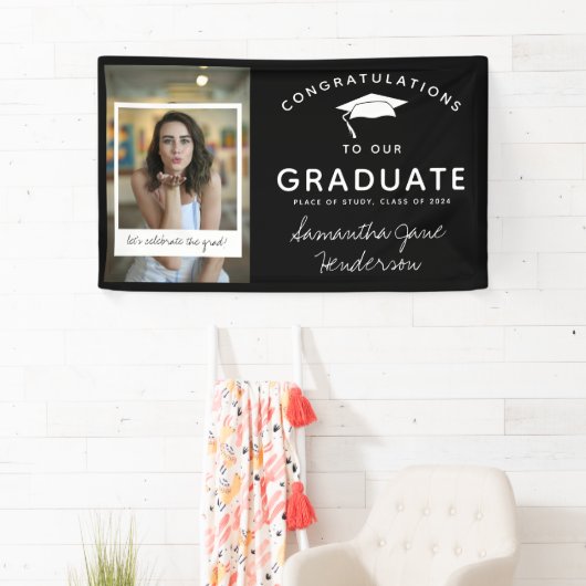 Fun Photo Collage Afstuderen Gefeliciteerd Spandoek (Insitu)