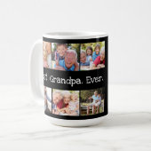 Fun Photo Collage Best Grandpa Ever Black White  Koffiemok (Voorkant links)