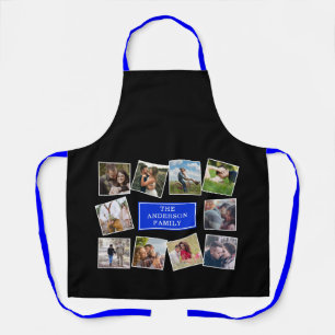 Fun Photo Collage Black en Blue Apron Schort