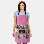 Fun Photo Collage Pink Apron Schort (Gedragen)