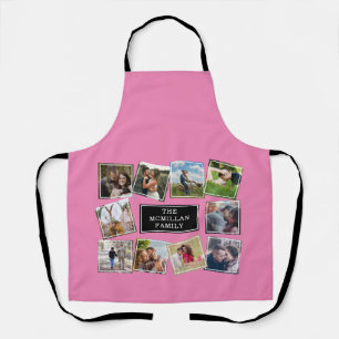 Fun Photo Collage Pink Apron Schort