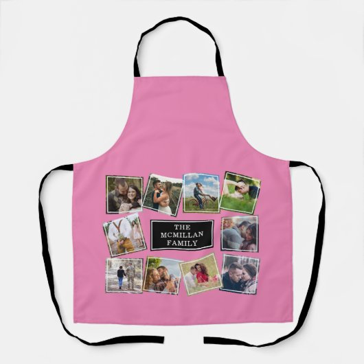 Fun Photo Collage Pink Apron Schort (Voorkant)