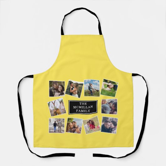 Fun Photo Collage Yellow Apron Schort (Voorkant)