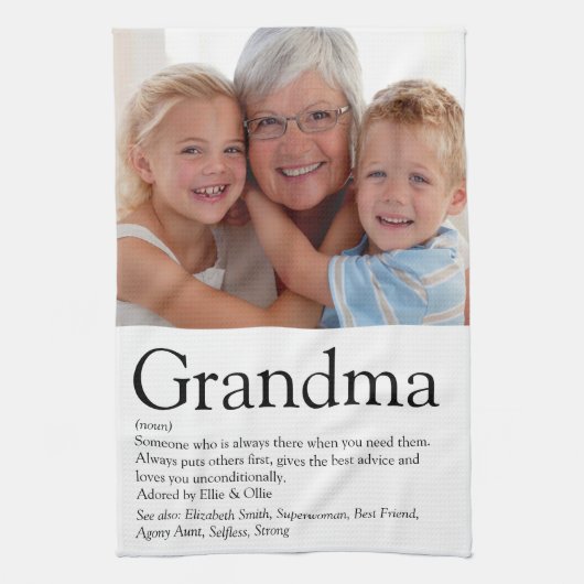 Fun Photo Cool Grandma Grandmoeder Definition Theedoek (Verticaal)