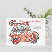Fun Photo Gingerbread Car New Home for the Feestdagenkaart (Staand voorkant)