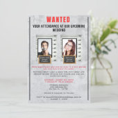 Fun Photo Mok Shot Wedding Invitation Kaart (Staand voorkant)