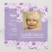 Fun Photo Owls Birthday Party Invitation 5X7 Kaart (Voorkant / Achterkant)