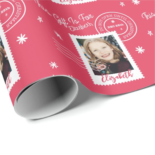 Fun Photo Stamp Gift Identifier open voor Kerstmis Cadeaupapier (Rol Hoek)