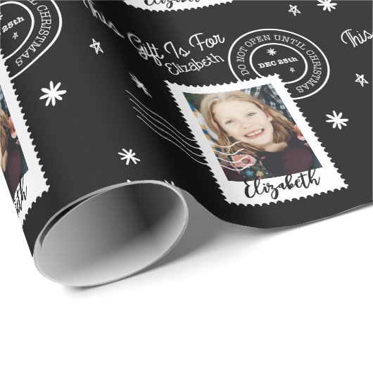 Fun Photo Stamp Gift Identifier open voor Kerstmis Cadeaupapier (Rol Hoek)