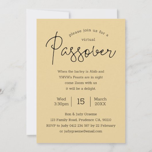 Fun Photo Virtual Passover Invitation Kaart (Achterkant)