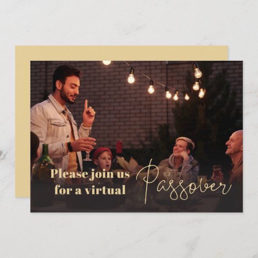 Fun Photo Virtual Passover Invitation Kaart (Voorkant / Achterkant)