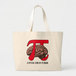 Fun PI DAY Brain Grote Tote Bag