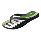 Fun Piano Design with Green Swoosh Teenslippers (Schuin)