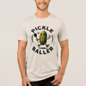  Fun Pickle Baller Design Tri-Blend Shirt (Voorkant)