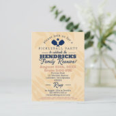 Fun pickleball party Familiereünie Save the Date Briefkaart (Staand voorkant)