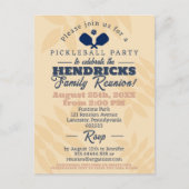 Fun pickleball party Familiereünie Save the Date Briefkaart (Voorkant)