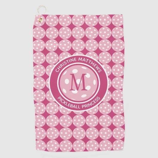 Fun Pickleball Princess Pink Girly Grappig Modern Golfhanddoek (Voorkant)