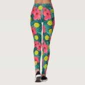 Fun Pickleball Tropical Hibiscus Flower Sports Leggings (Achterkant)