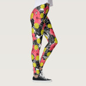 Fun Pickleball Tropical Red Hibiscus Flower Sports Leggings (Rechts)