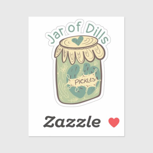 Fun Pickles in Jar Dill Food Lover Sticker (Vel)
