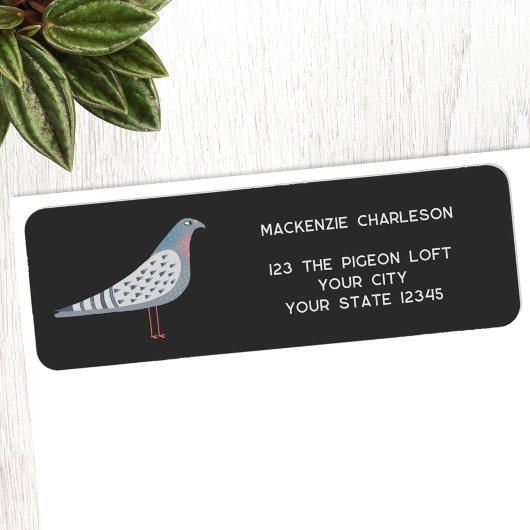 Fun Pigeon Bird Retouradres Etiket