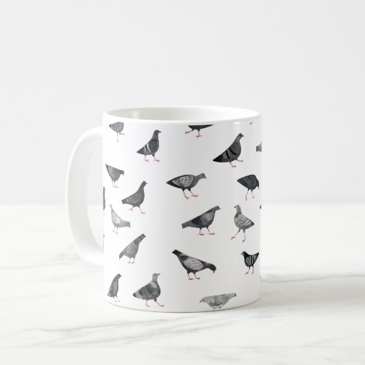 Fun Pigeon Pattern Koffiemok (Voorkant links)