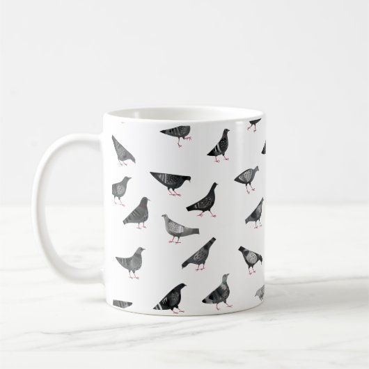 Fun Pigeon Pattern Koffiemok (Links)