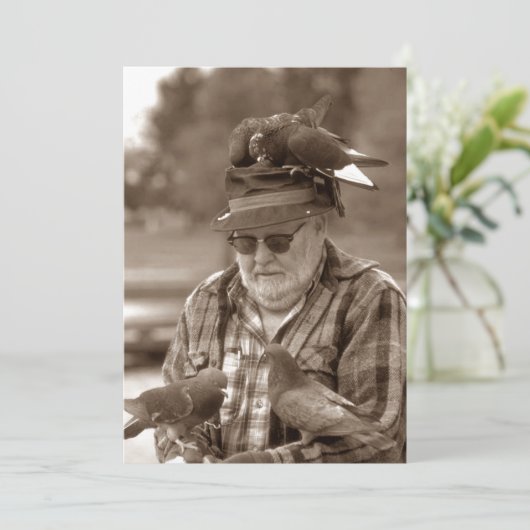 Fun Pigeons Birds Man Ik heb aankondigingen verpla (Staand voorkant)