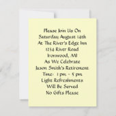 Fun Pigeons Birds Man Retirement Party Uitnodiging (Achterkant)