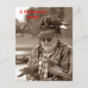 Fun Pigeons Birds Man Retirement Party Uitnodiging