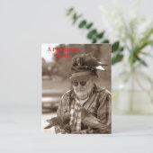 Fun Pigeons Birds on Man Work Promotion Invence Kaart (Staand voorkant)